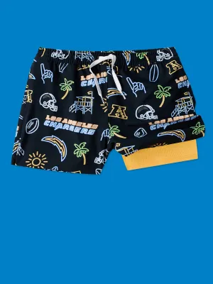 The Neon Chargers (NFL Boys Lined Classic Swim Trunk)
