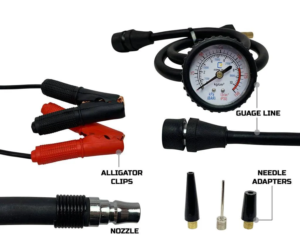 Up Down Air EGOI Portable Air Compressor System 5.6 CFM With Storage Bag, Hose & Attachments - Single Motor | Universal