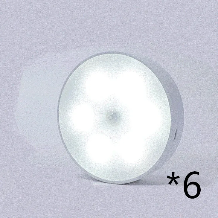 Usb Rechargeable Motion Sensor Lumière Ronde Sans Fil LED Puck Lumière Cusine Cabinet Éclairage Détecteur de Mouvement Lampe Nuit Lumière