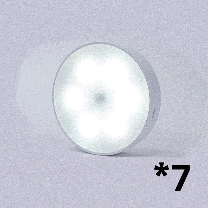 Usb Rechargeable Motion Sensor Lumière Ronde Sans Fil LED Puck Lumière Cusine Cabinet Éclairage Détecteur de Mouvement Lampe Nuit Lumière