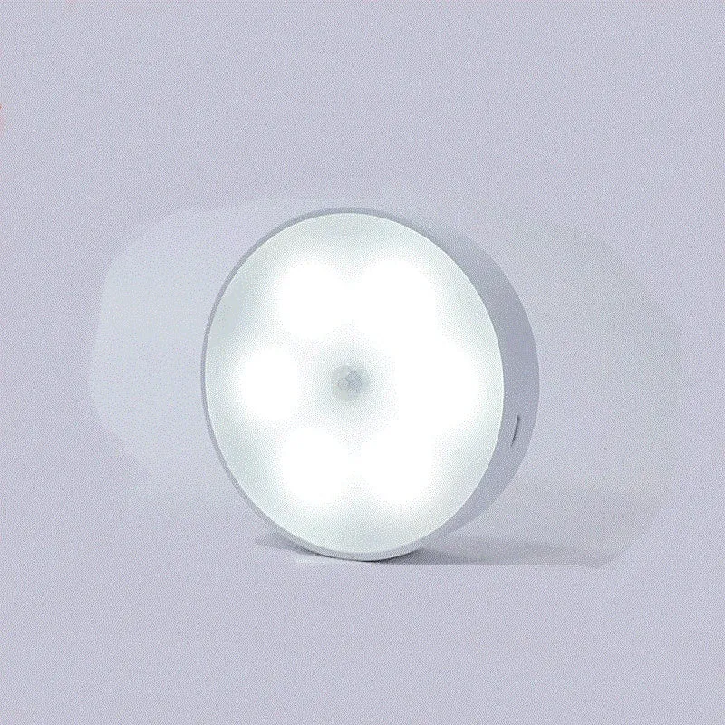 Usb Rechargeable Motion Sensor Lumière Ronde Sans Fil LED Puck Lumière Cusine Cabinet Éclairage Détecteur de Mouvement Lampe Nuit Lumière