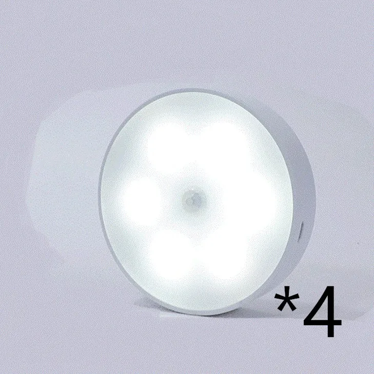Usb Rechargeable Motion Sensor Lumière Ronde Sans Fil LED Puck Lumière Cusine Cabinet Éclairage Détecteur de Mouvement Lampe Nuit Lumière