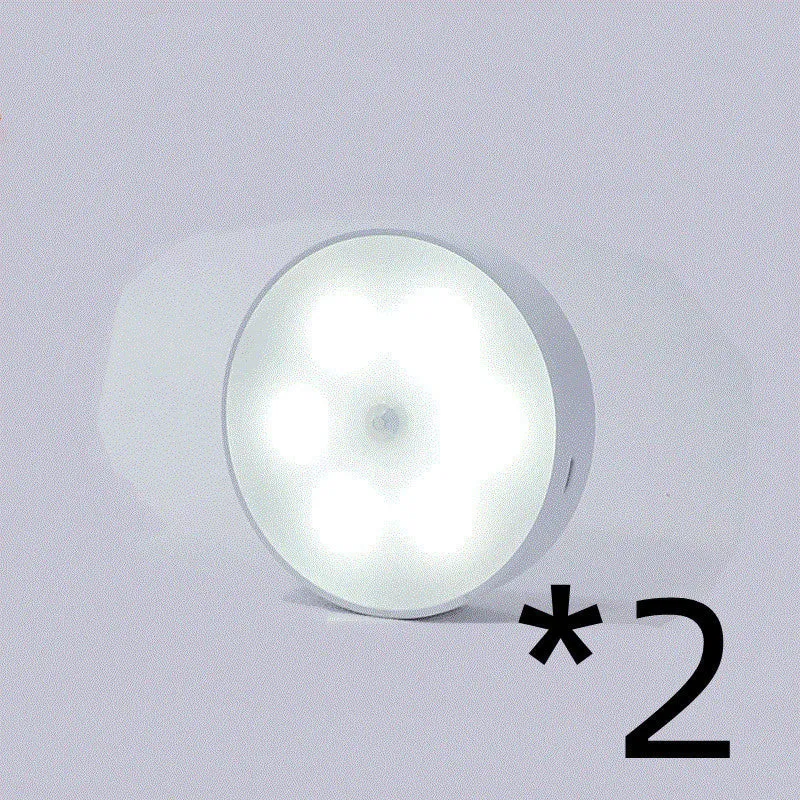 Usb Rechargeable Motion Sensor Lumière Ronde Sans Fil LED Puck Lumière Cusine Cabinet Éclairage Détecteur de Mouvement Lampe Nuit Lumière