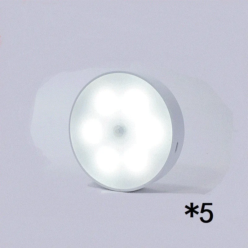 Usb Rechargeable Motion Sensor Lumière Ronde Sans Fil LED Puck Lumière Cusine Cabinet Éclairage Détecteur de Mouvement Lampe Nuit Lumière