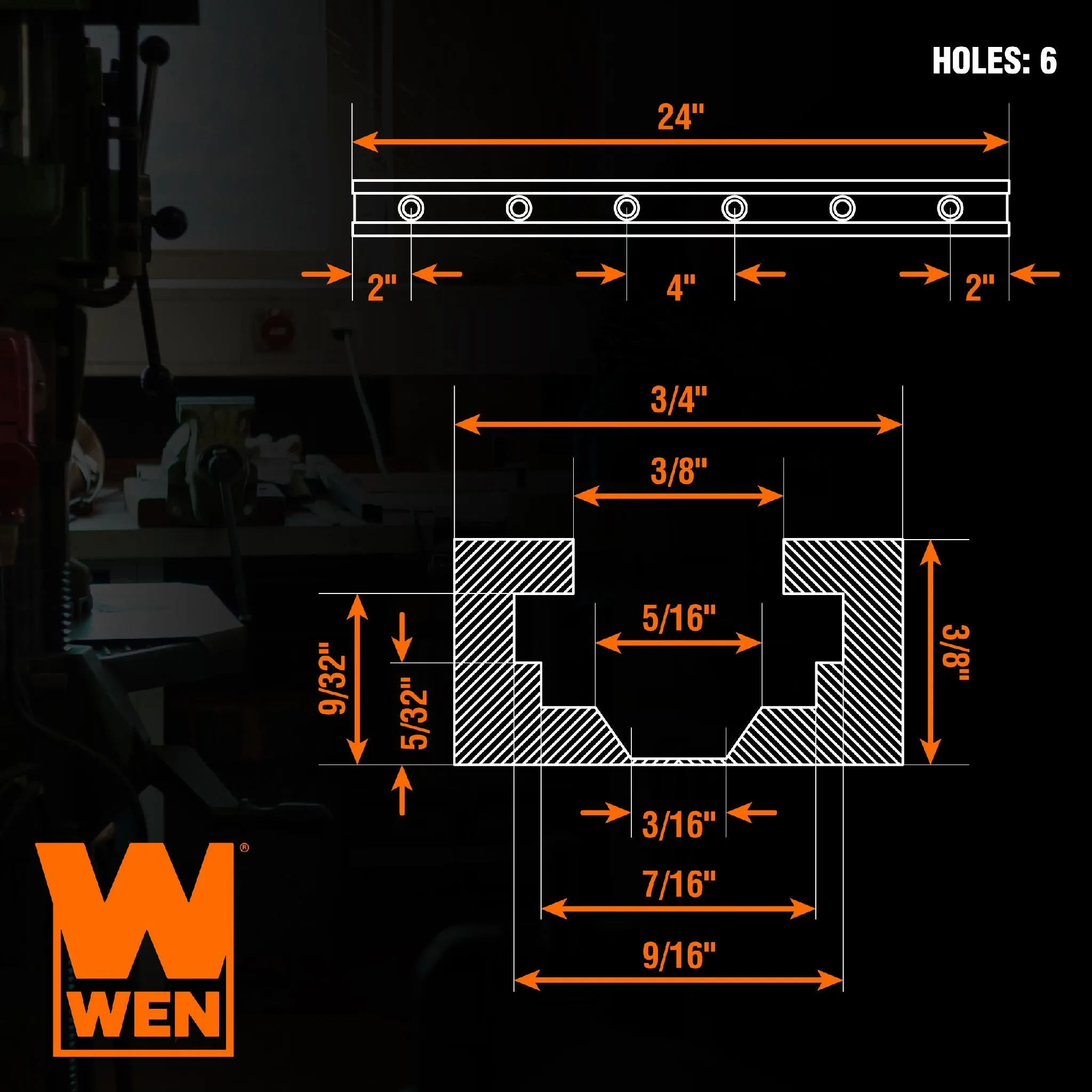WEN WAT242 24-Inch Universal T-Track, Hold Down Clamps, and Intersection Kit for Woodworking