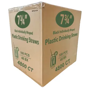 *WHOLESALE* 7.75" Multi-Color  Individually Wrapped Beverage Straws | 4800 ct/case
